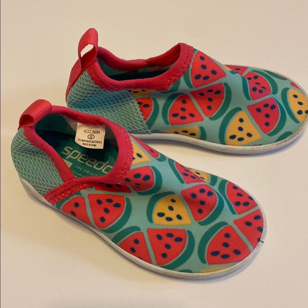 Speedo Toddler Girl Water Shoes - Pink and Green watermelon Size S 5-6